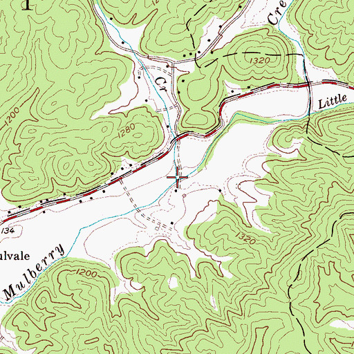 Topographic Map of Coffey Creek, NC
