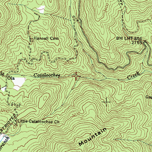 Topographic Map of Coggins Branch, NC
