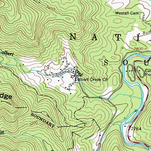 Topographic Map of Colbert Creek Church, NC