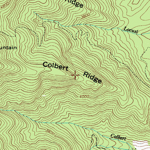Topographic Map of Colbert Ridge, NC
