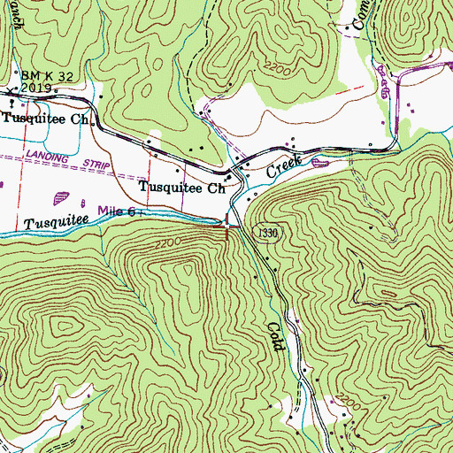 Topographic Map of Cold Branch, NC