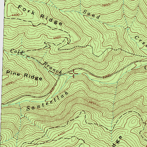 Topographic Map of Cold Branch, NC