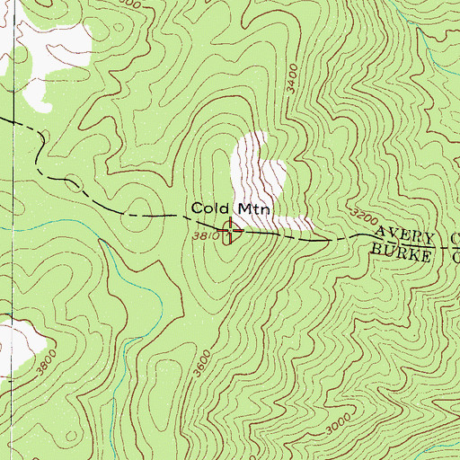 Topographic Map of Cold Mountain, NC