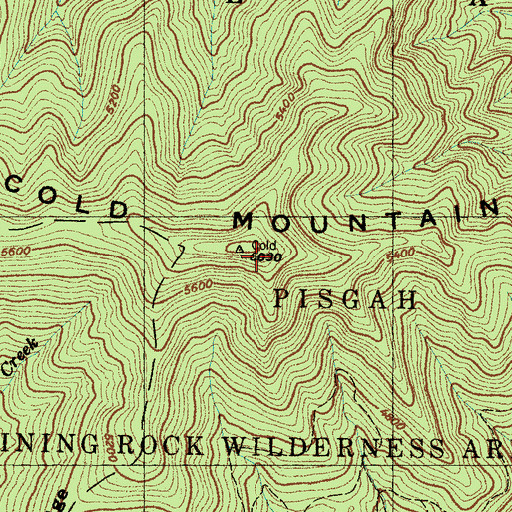 Topographic Map of Cold Mountain, NC