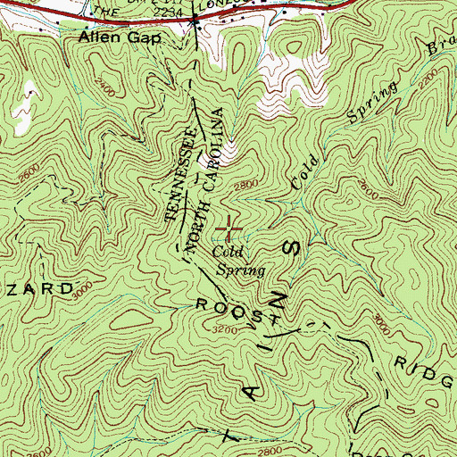 Topographic Map of Cold Spring, NC