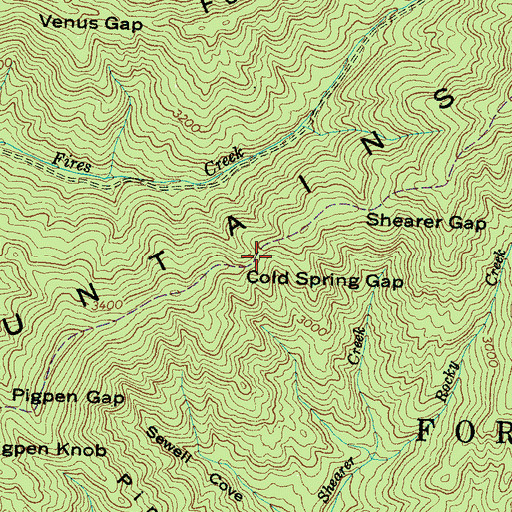 Topographic Map of Cold Spring Gap, NC