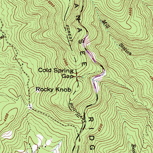 Topographic Map of Cold Spring Gap, NC