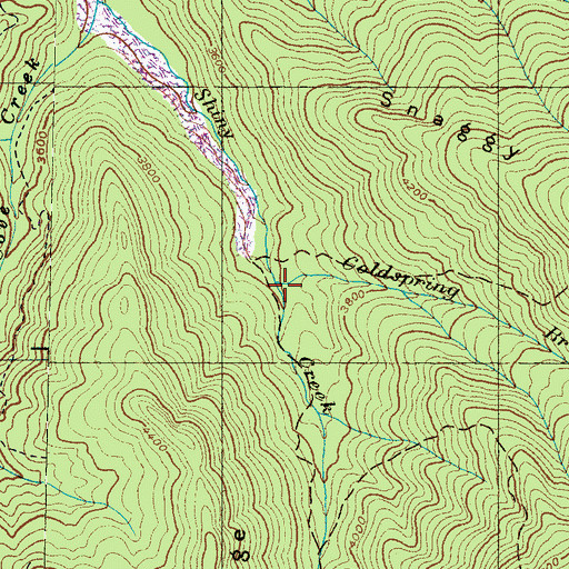 Topographic Map of Coldspring Branch, NC