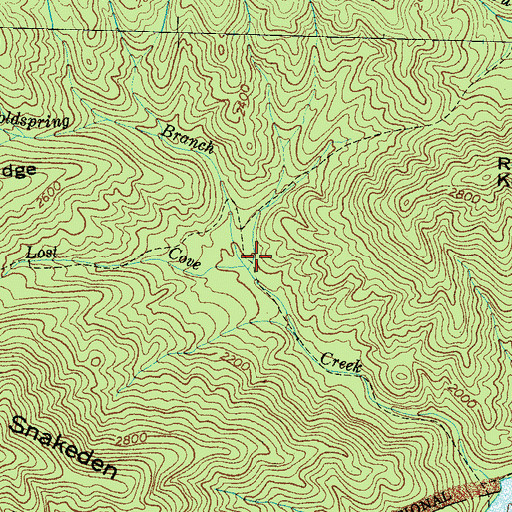 Topographic Map of Coldspring Branch, NC