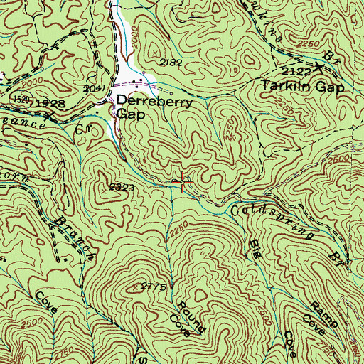 Topographic Map of Coldspring Branch, NC