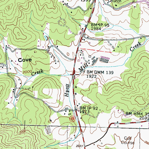 Topographic Map of Coleman Creek, NC
