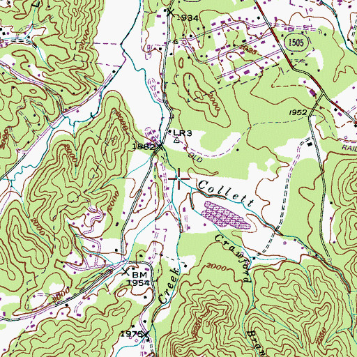 Topographic Map of Collett Creek, NC