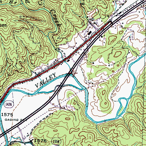 Topographic Map of Colvard Creek, NC