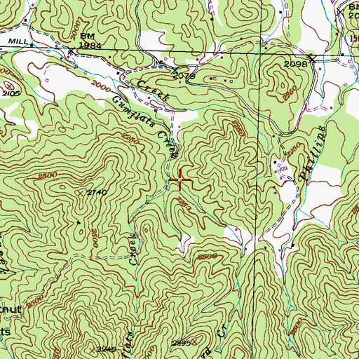 Topographic Map of Colvard Creek, NC
