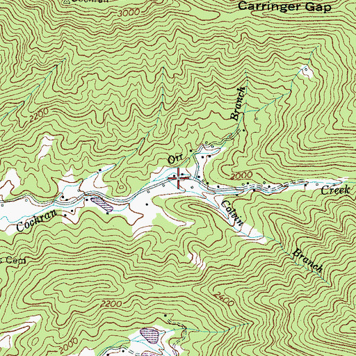 Topographic Map of Colvin Branch, NC