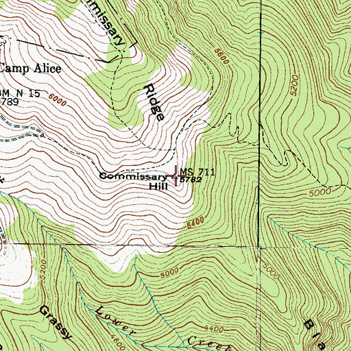 Topographic Map of Commissary Hill, NC