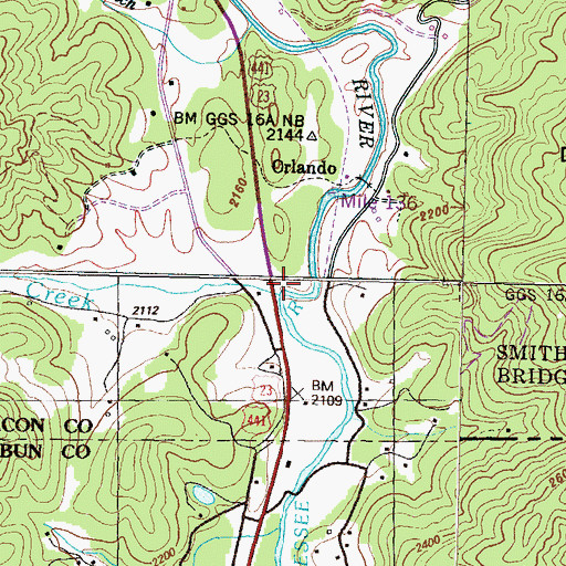 Topographic Map of Commissioner Creek, NC
