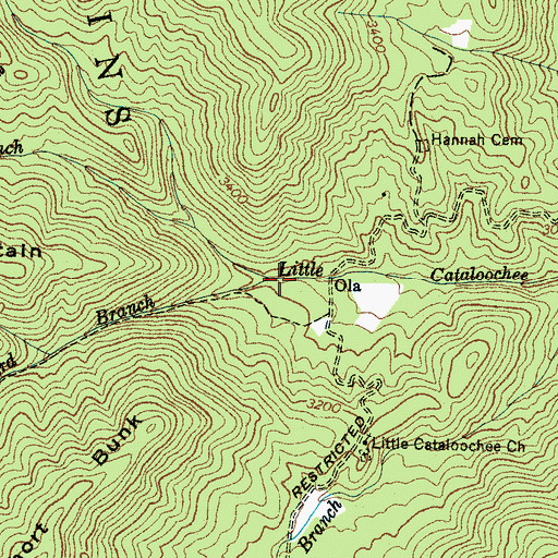 Topographic Map of Conard Branch, NC