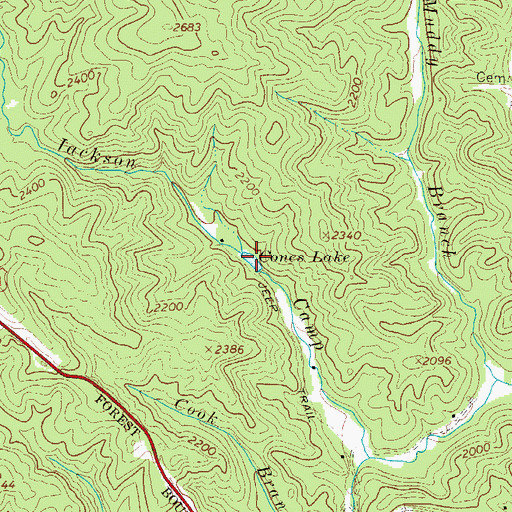 Topographic Map of Cones Lake, NC