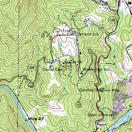 Topographic Map of Conley Cemetery, NC