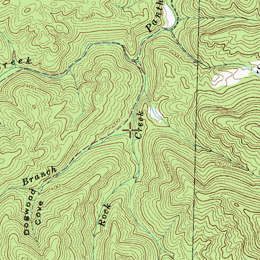 Topographic Map of Cook Branch, NC