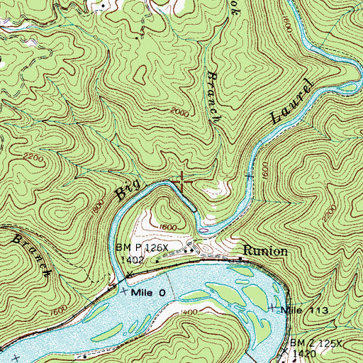 Topographic Map of Cook Branch, NC
