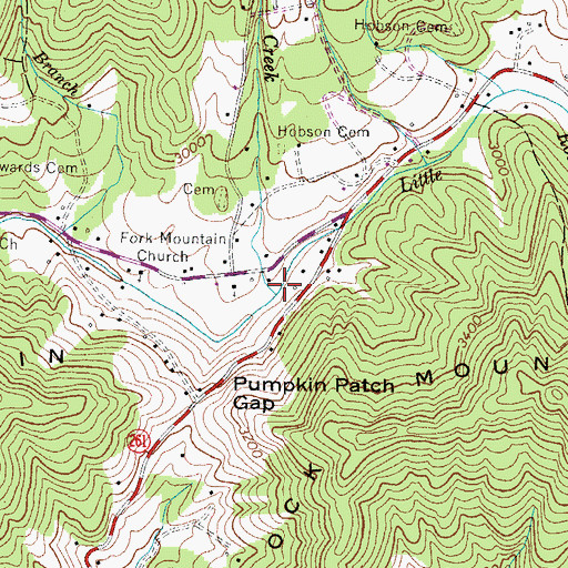 Topographic Map of Cook Creek, NC