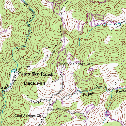 Topographic Map of Cool Springs Cemetery, NC