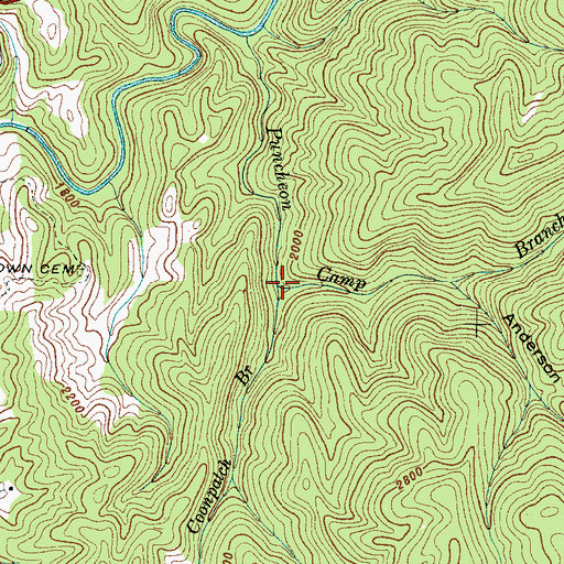 Topographic Map of Coonpatch Branch, NC