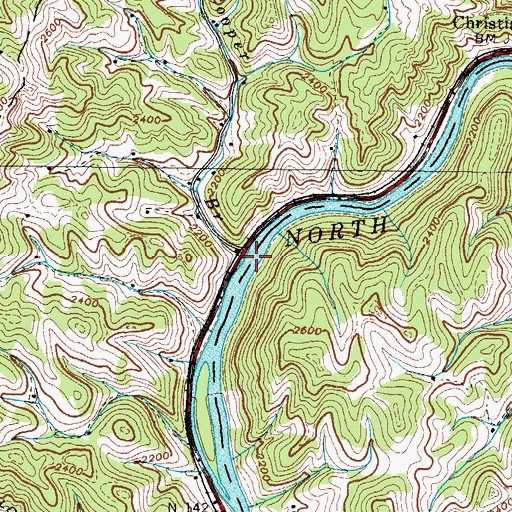 Topographic Map of Cooper Branch, NC