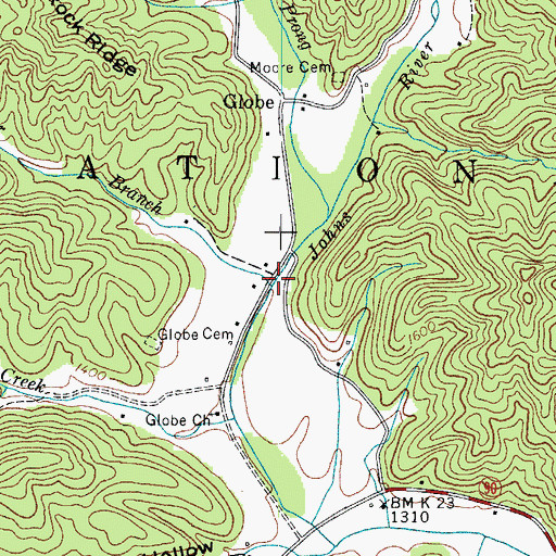 Topographic Map of Cooper Branch, NC