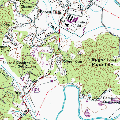 Topographic Map of Cooper Cemetery, NC