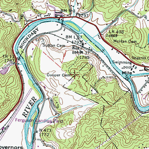 Topographic Map of Cooper Cemetery, NC