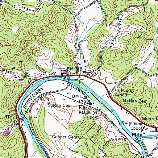 Topographic Map of Cooper Creek, NC