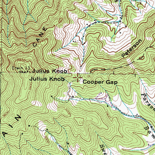 Topographic Map of Cooper Gap, NC