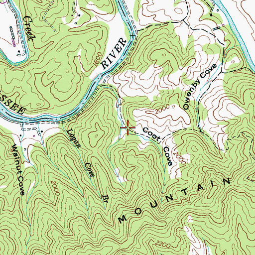 Topographic Map of Coot Cove, NC
