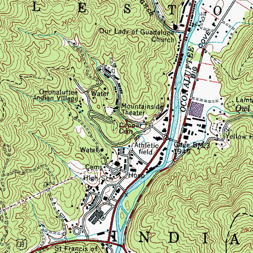 Topographic Map of Copper Cemetery, NC