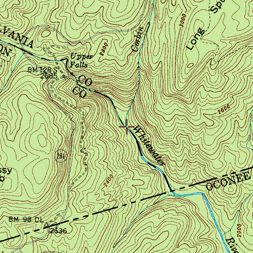 Topographic Map of Corbin Creek, NC