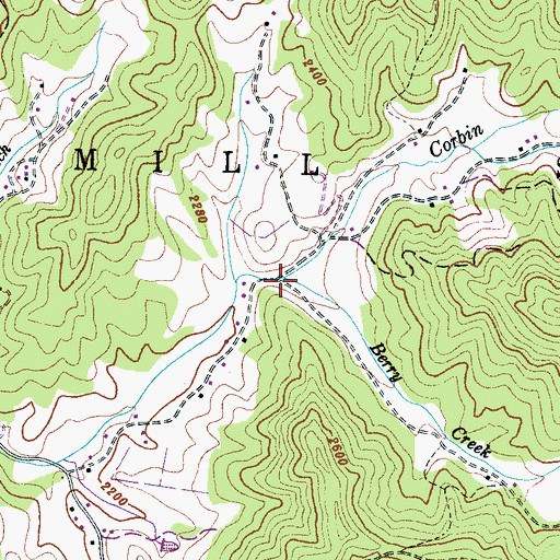 Topographic Map of Corbin Creek, NC
