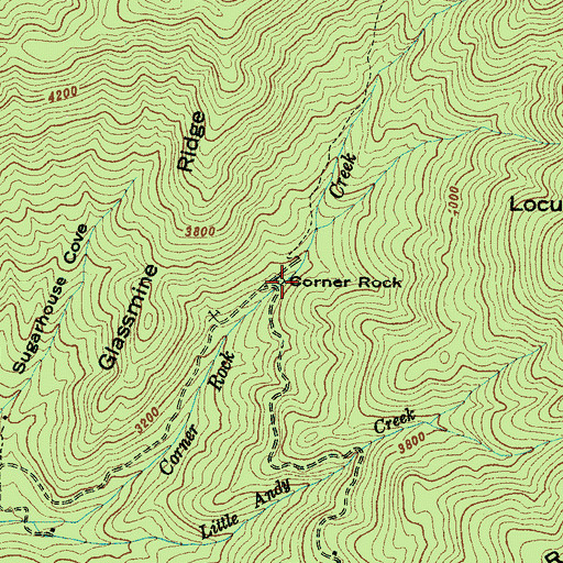 Topographic Map of Corner Rock, NC
