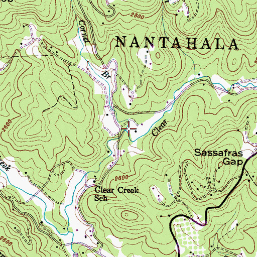 Topographic Map of Cornet Branch, NC