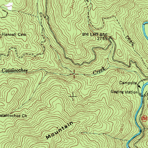Topographic Map of Correll Branch, NC
