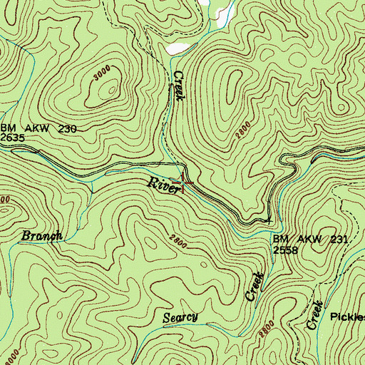 Topographic Map of Cove Creek, NC