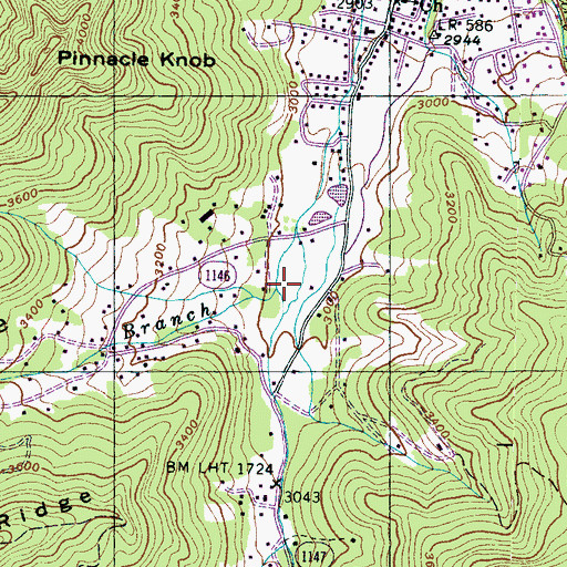 Topographic Map of Cove Field Branch, NC