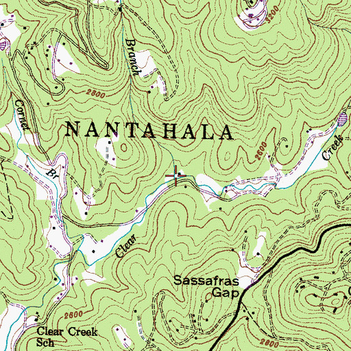 Topographic Map of Covefield Branch, NC