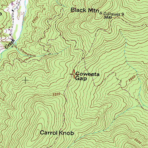 Topographic Map of Coweeta Gap, NC