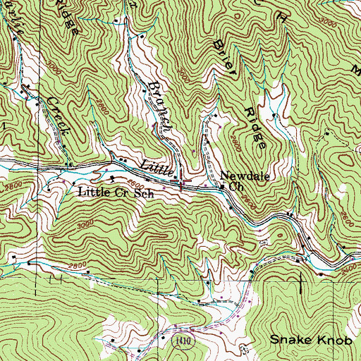 Topographic Map of Cox Branch, NC