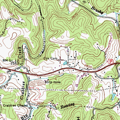 Topographic Map of Cox Cemetery, NC