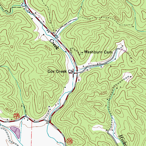 Topographic Map of Cox Creek Church, NC