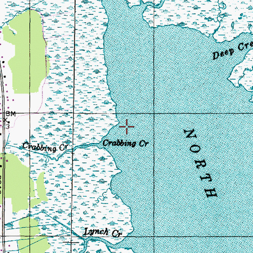 Topographic Map of Crabbing Creek, NC